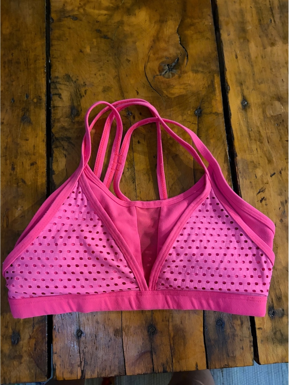 Lorna Jane Hot Pink Sports Bra Mesh Size Small
